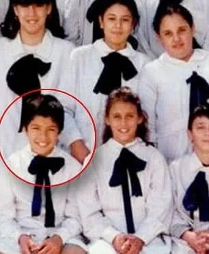 Luis Suarez at School No171 in Tres Cruces. Credits: Daily Mail.