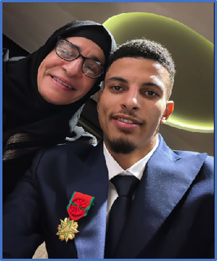 Meet Azzedine Ounahi's Mother as she shares a selfie with her son. Credit: Facebook.