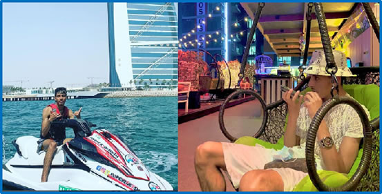 The central Midfielder spends his time on holidays in Dubai. Photos: Instagram/azzedine_ounahi.