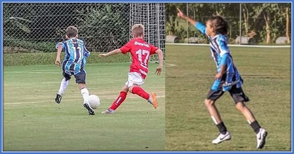 Young Deivid, displaying his talent in Grêmio colours. Image Source: Instagram/deividwashington_.