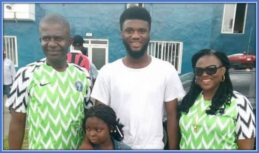 Meet Terem Moffi's Parents, Leo and Margaret. They aren't just any spectators but the bedrock upon which Terem has built his career success. Image Credit: ScoreNigeria.