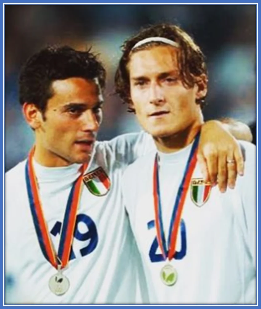 An early pic of Vincenzo Montella (left) during his playing career. Source: Instagram.com/coachmontellaofficial/
