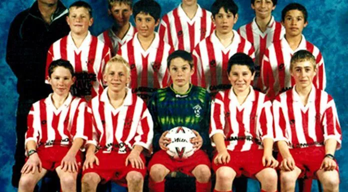 Chris Wood (pictured on the extreme left of the middle row)- His Early Years with Cambridge FC Academy.