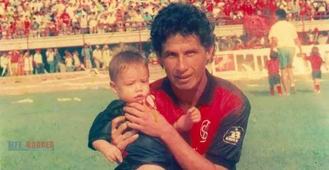 Little James Rodriguez and his Dad.