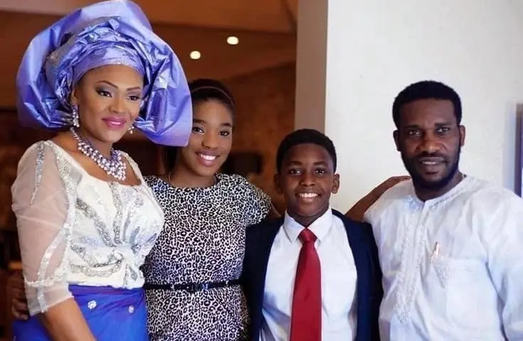 Okocha and his beautiful family.