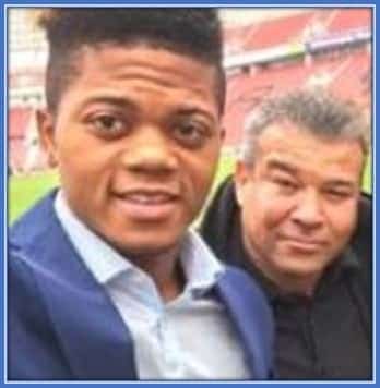 A rare photo of Leon Bailey with his adoptive dad, Craig Butler.