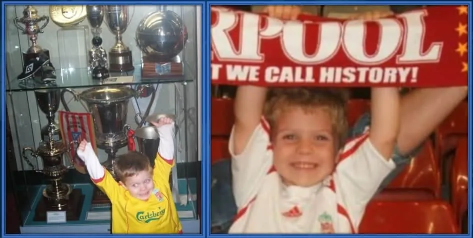 Harvey Elliott's family members are big Liverpool fans. The boy has a colossal love for the Reds as a child. No wonder he gives the club everything he's got.