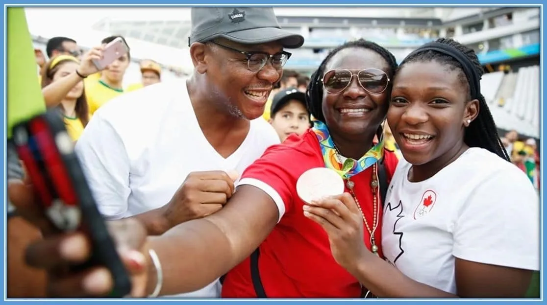 Proud parents Dean Mighty and Anne-Marie Rose-Mighty were celebrating with their daughter.