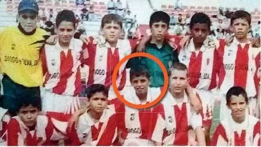 Joao Cancelo pictured with teammates of his boyhood club - Barreirense.