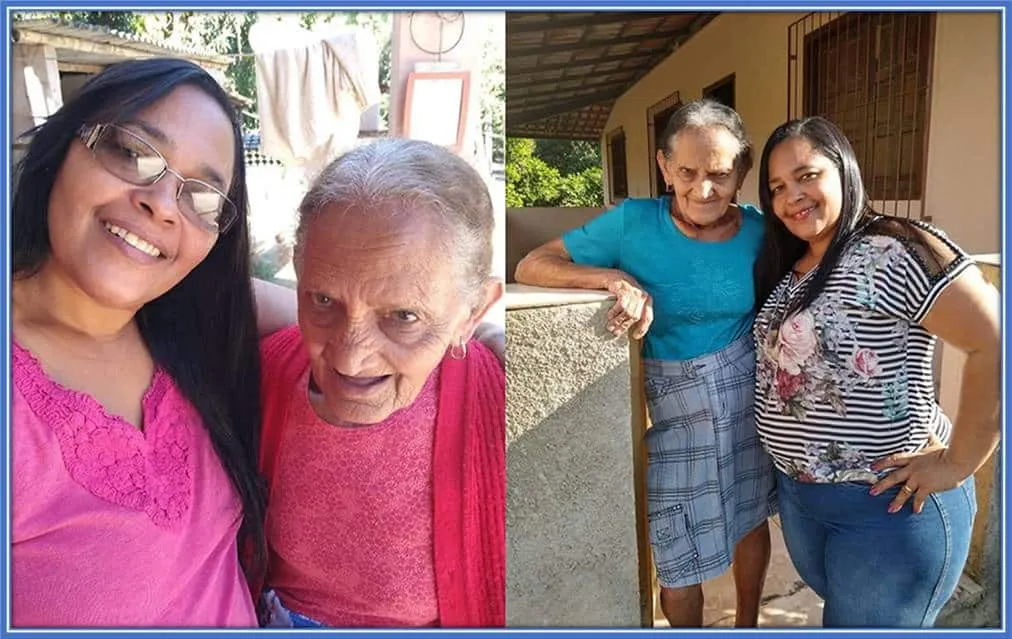 Cherished Memories: A Tender Moment Between Vitor Roque's Mother and Beloved Grandmother, Celebrating Their Bond Before Her Passing in Mid-2022.