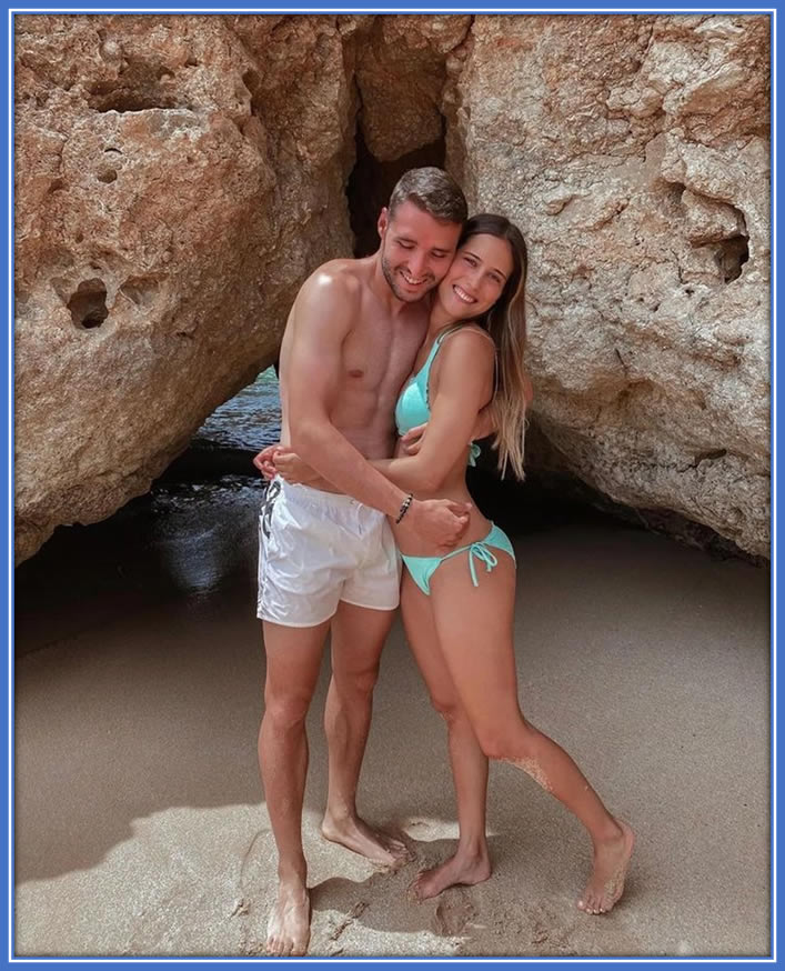 An excited Abel and his girlfriend Andrea enjoying peaceful moments on the golden sands of Algarve.