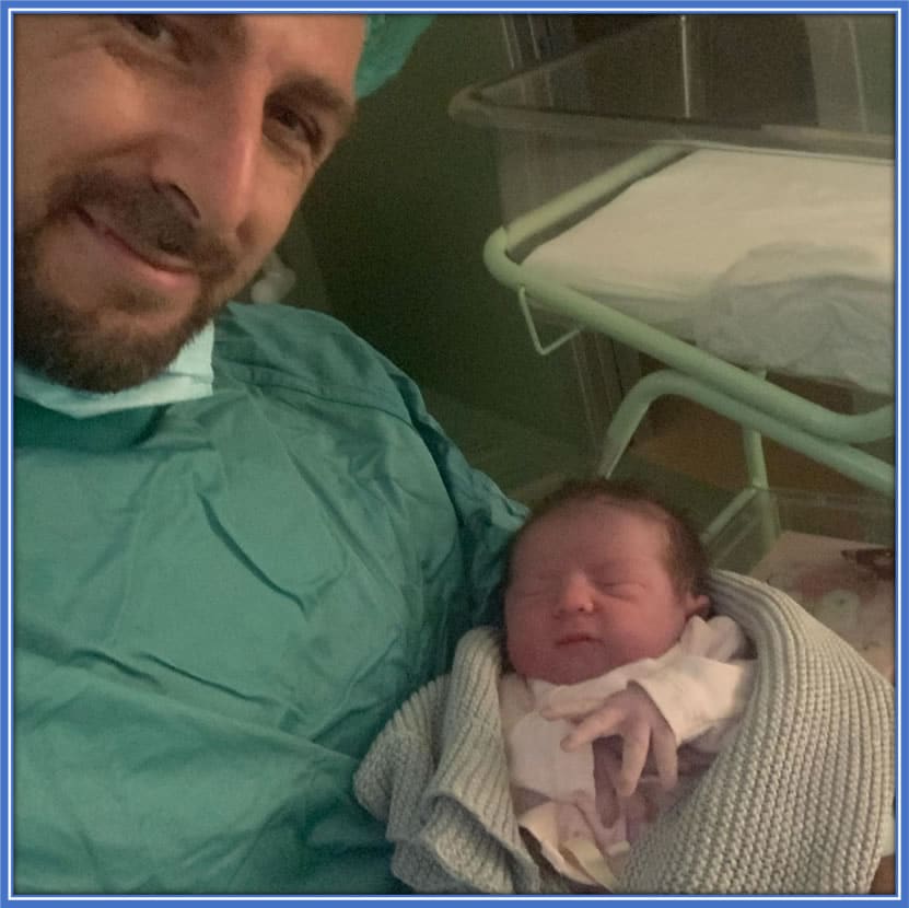 Francesco Acerbi beaming with joy as they introduce their firstborn daughter, Vittoria, to the world. Photo: Instagram/francescoacerbi88.