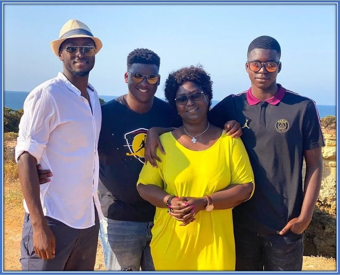 A rare family photo showing Danilo with his mother and brothers.