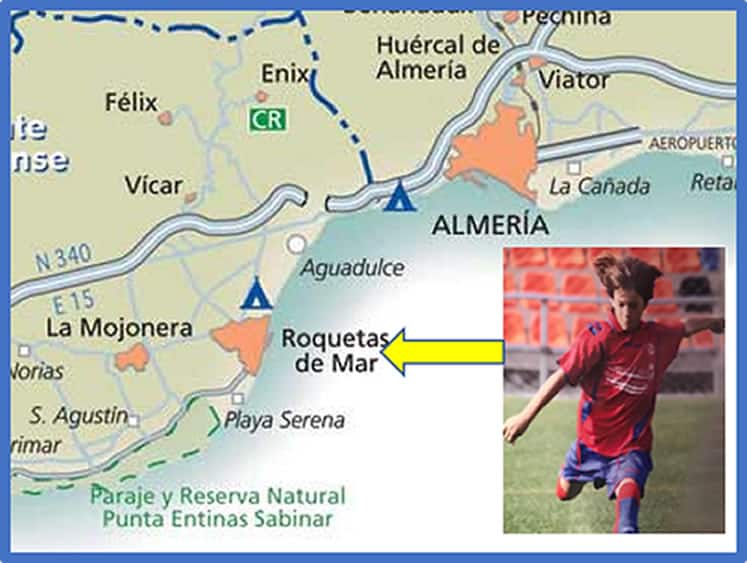 The Birthplace of the Attacking Midfielder in Roquestas De Mar. Source: Vetromani.