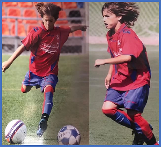 Behold the Spanish player at his young age, showcasing his talents on the pitch. Picture: Lavozdealmeria.