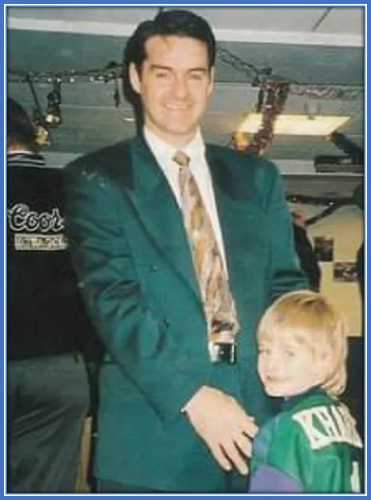 An epic photo of the young Scottish manager and one of his Sons, John. 