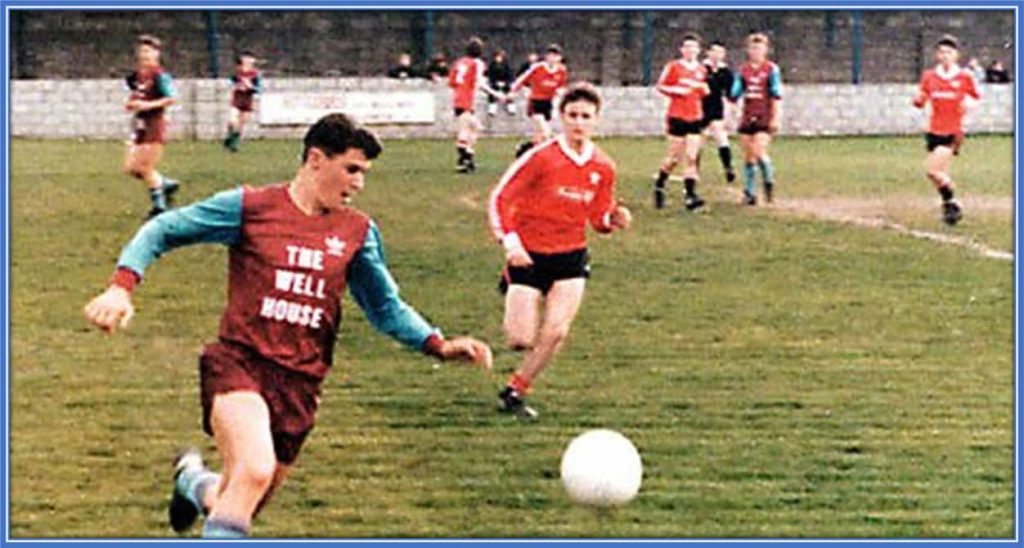 This is Keano before his England days. He played football with all his heart, hoping for a successful trial with an England club.