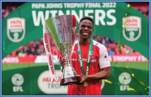 The winger contributed to Rotherham's success in winning the EFL Trophy. Source: Instagram.