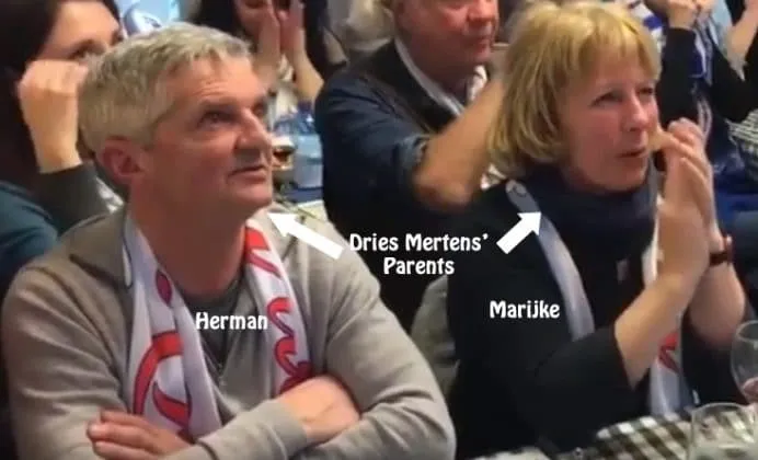 Meet Dries Mertens' Parents - Marijke Mertens (His Mum) and Herman Mertens (his Dad).