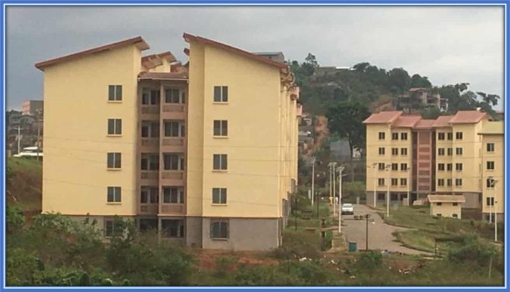 Thirty years after his 1990 World Cup exploits, the Old Lion's House (in this estate) was gifted to him alongside his 1990 World Cup Cameroonian teammates.