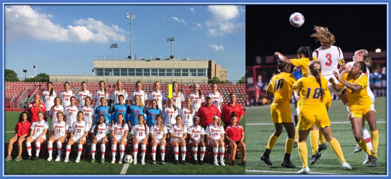 The Dazzling Dribbler, Rachel Daly, with her College team, St. John's Red Storm. Source: Instagram/racheldaly3.