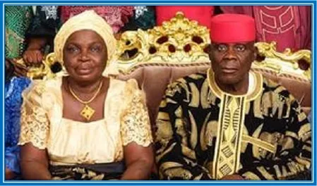 Moses Simon's Parents - his look-alike Mum and a very focused Dad.