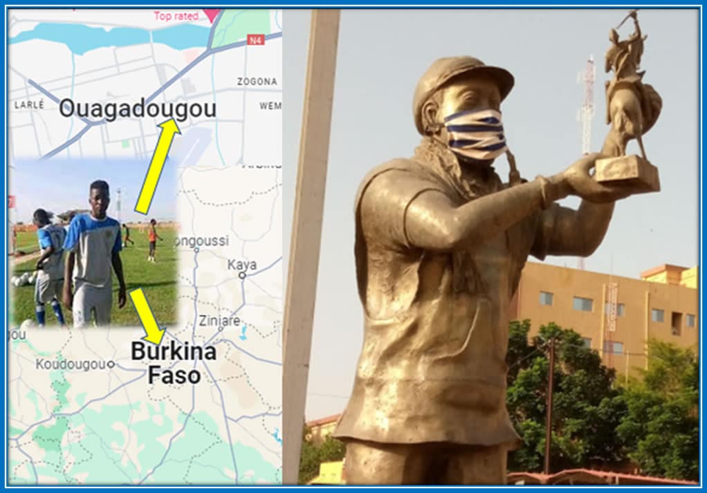 Look at the West African origins of the Bayer Leverkusen footballer in Burkina Faso. Source: Google Maps.