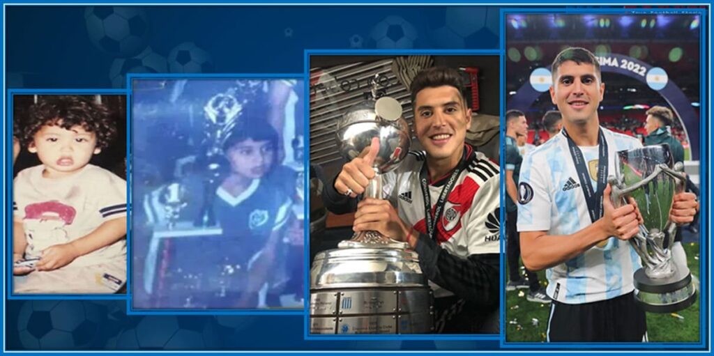 Behold Exequiel Palacios's Biography- from his formative years to the trophy wielder in football. Source: Twitter @exepalacios_, noficcionweb, filo.news, Instagram exepalaciosok