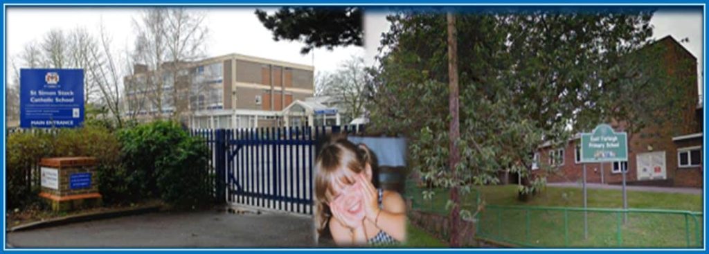 The primary and Secondary schools the young girl attended.