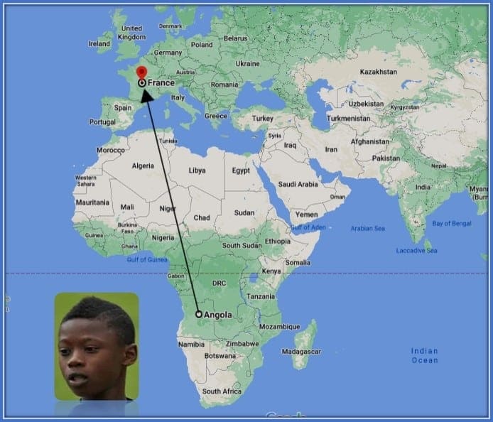 He was only two years when his family made the 6,550 km journey from Angola to France.