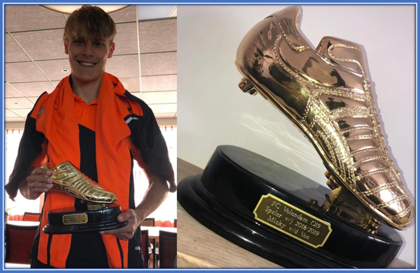 He clinched a Golden Boot Award while playing for FC Volendam. Source: Facebook/bianca.huijgen.