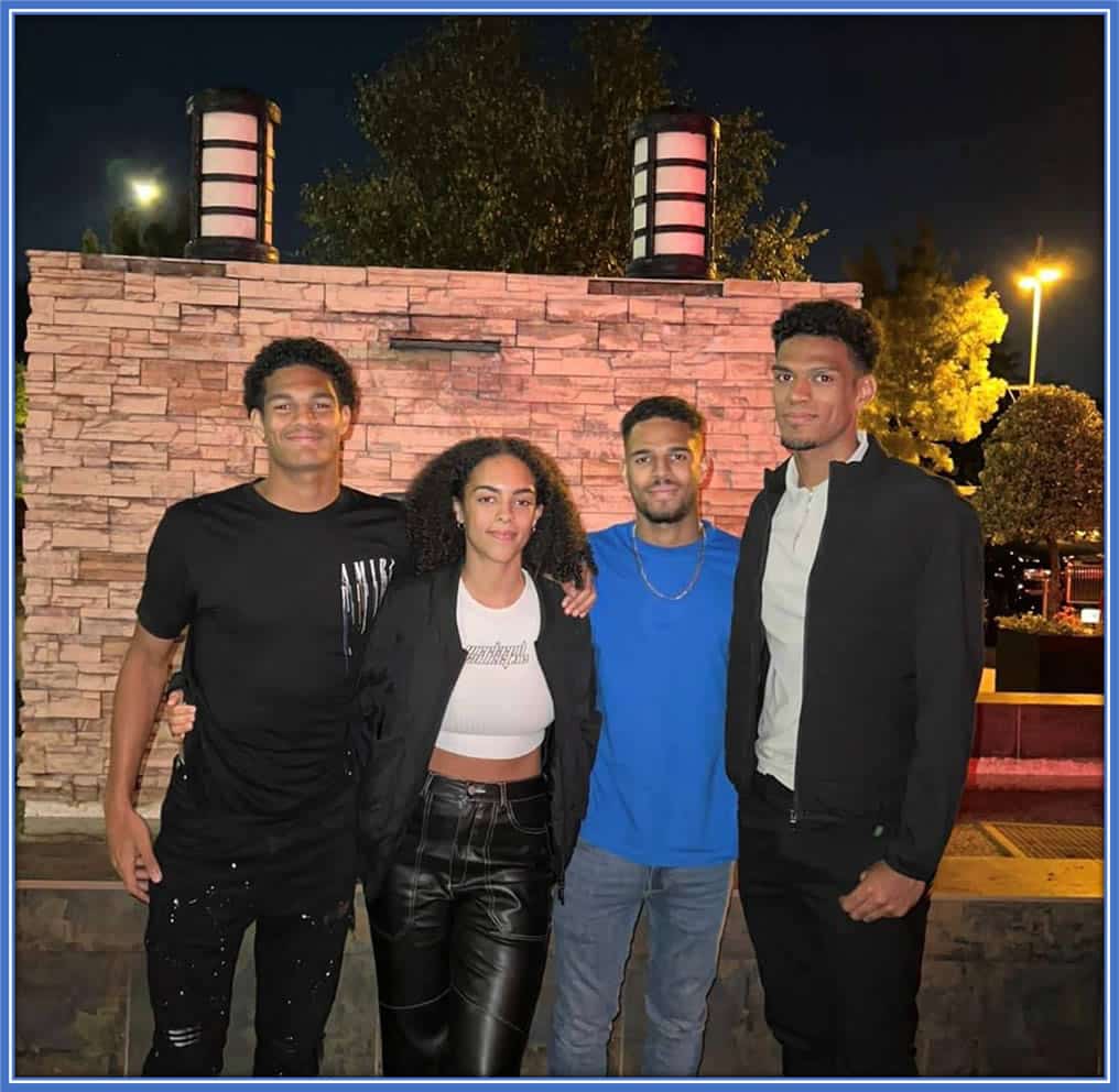 Introducing Jarell Quansah's Siblings. Keenan is pictured on the far right, and Aliyah is the second person from the left. Image: FaceBook/Michelle.Quansah