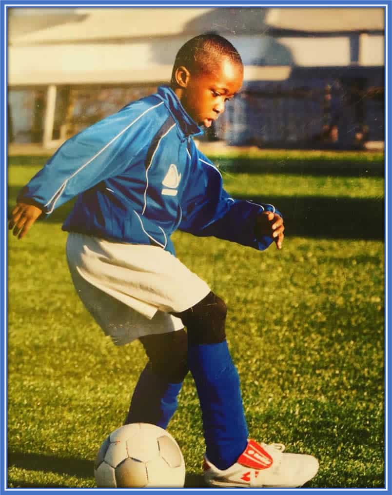 Michael Kayode during his childhood football days. Credit: Instagram/@mike_kayo.