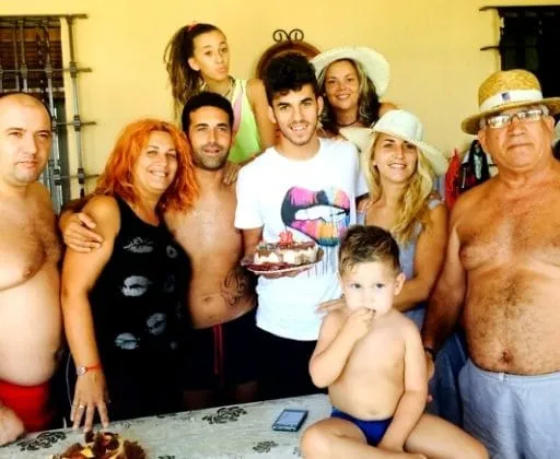 Dani Ceballos celebrating his birthday with family members.