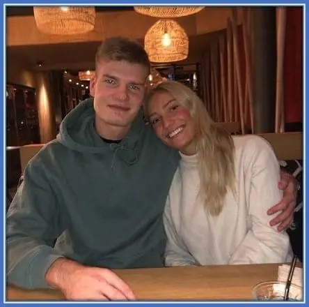 Alexander Sorloth with his girlfriend, Lena Selnes.