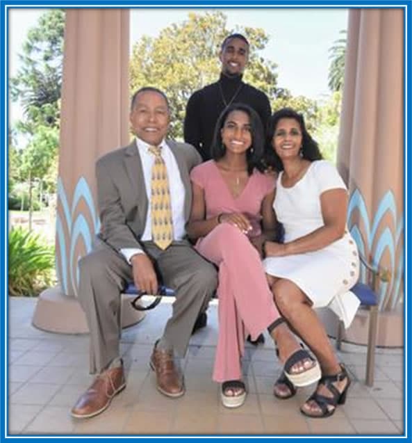 A Rare Photo of Naomi Girma's Parents with her Older brother, Nathaniel, at the back. Source: Gostanford.