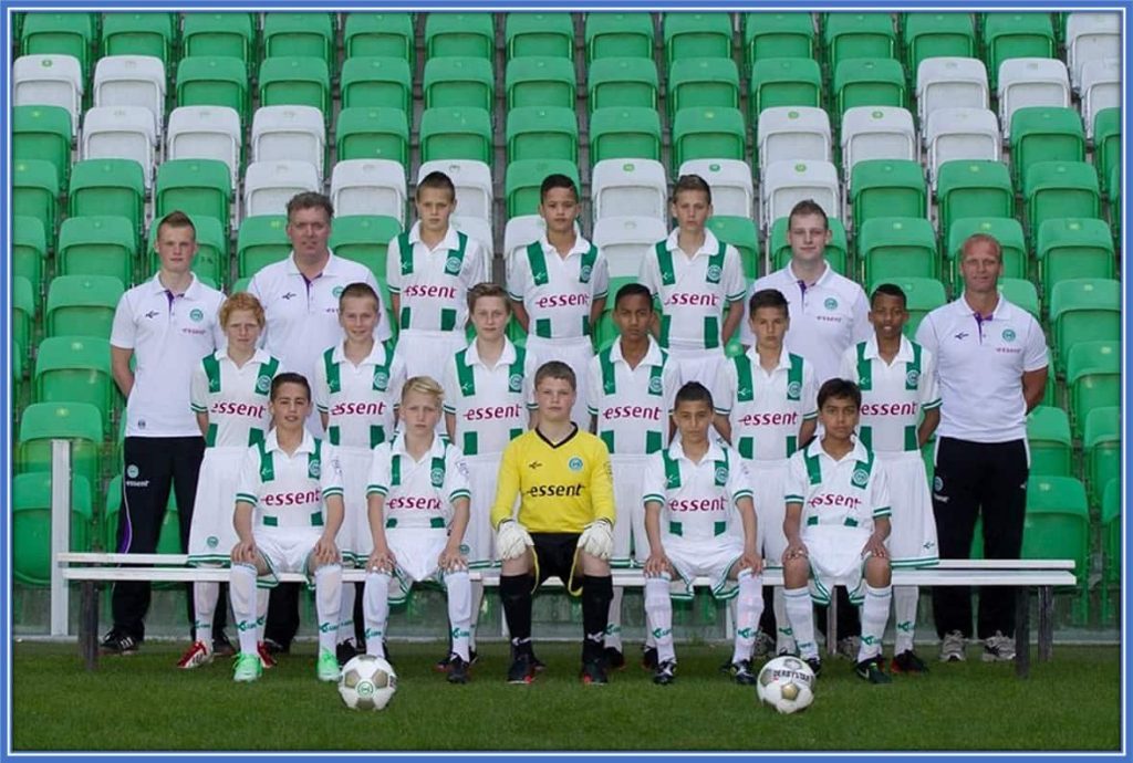 Can you spot Orkun Kökçü in the FC Groningen under-14 team photo? Image Credit: FC Groningen.