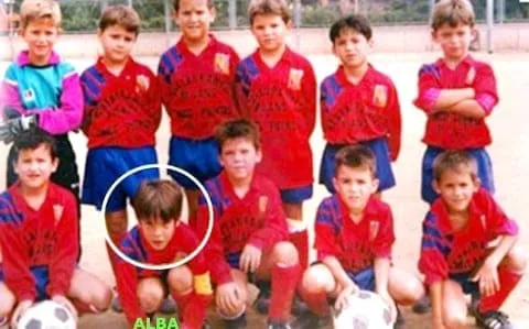 Jordi Alba: Embarking on a football dream in 1996 with Hospitalense, standing out as the tiny yet fearless leader.