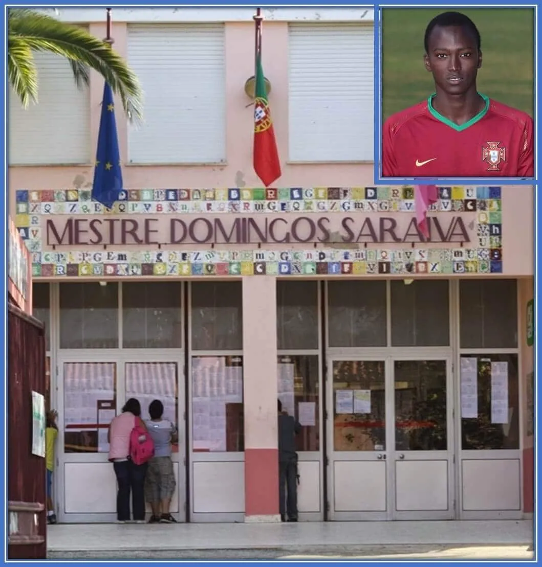 A photo of the school where he had his earliest education.