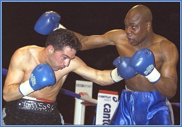 This is Razor (Jacob Ramsey's Dad). We picture him descending on his opponent during his boxing career days.