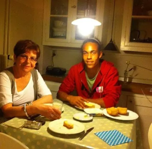 Yussuf Poulsen and his lovely mum- Lene Poulsen dines together