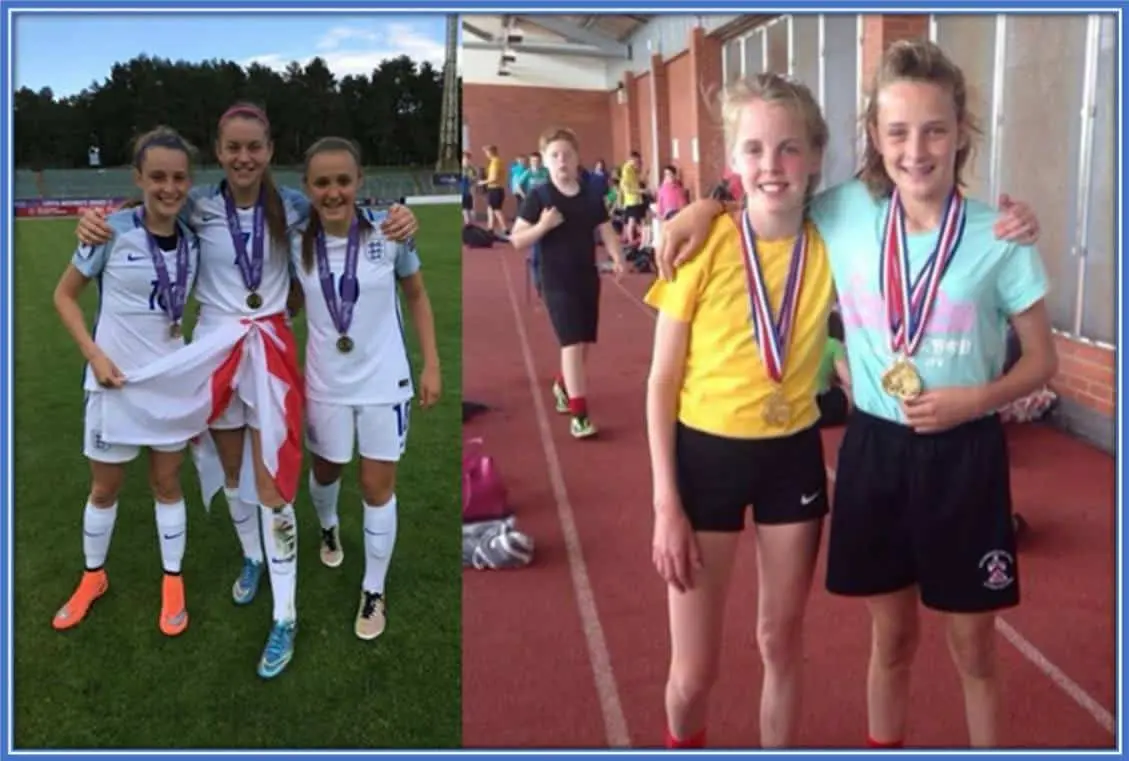 Ella Toone with her teammates in Astley and Tyldesley.