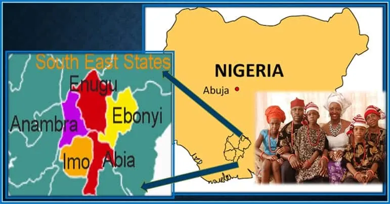 This map showcases the Igbo culture and explains Noni Madueke's family origin. He is from one of these Nigerian Southeast states.