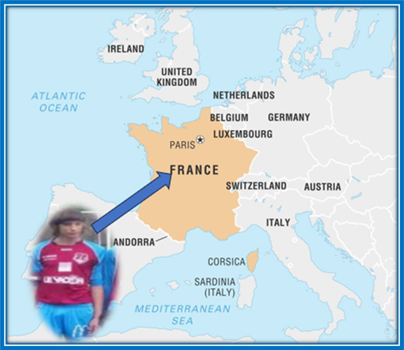 The footballer's birth country is in France - Source: Britannica.