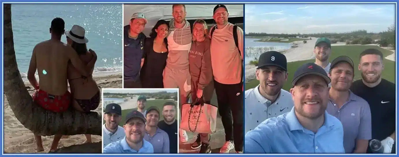 Matt Doherty enjoying a golfing trip with Harry Kane and friends.