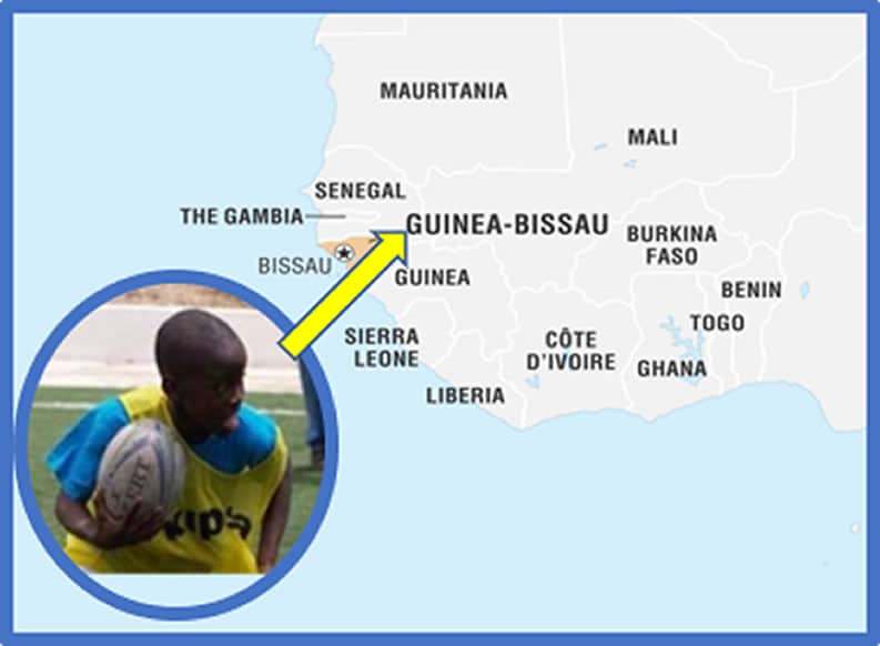 The Birthplace of the centre-back is in Guinea-Bissau. Image: Britannica.