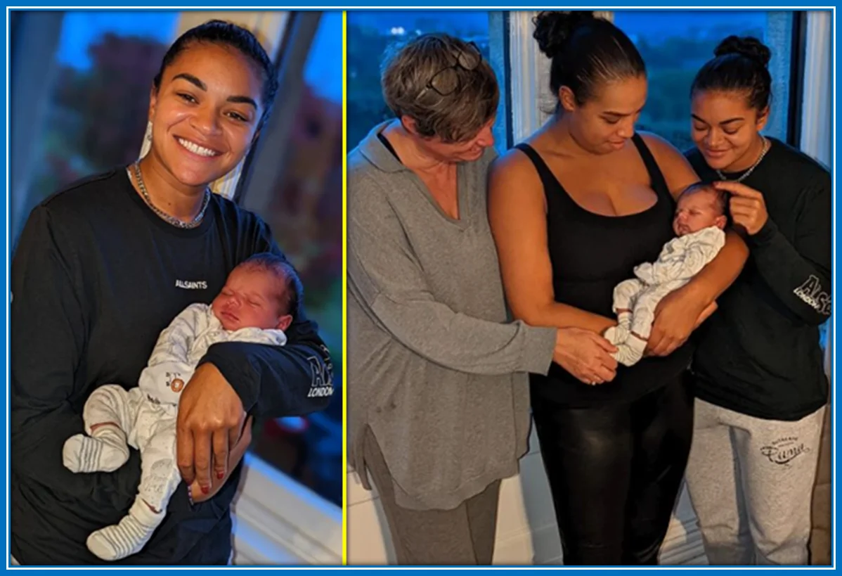 Jess Carter Relatives - a pic with her sis and newborn Nephew. Sources: Instagram/_jesslcarter.