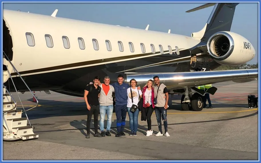 Bruno Guimaraes's Family, arrived in Europe (France) for the first time.