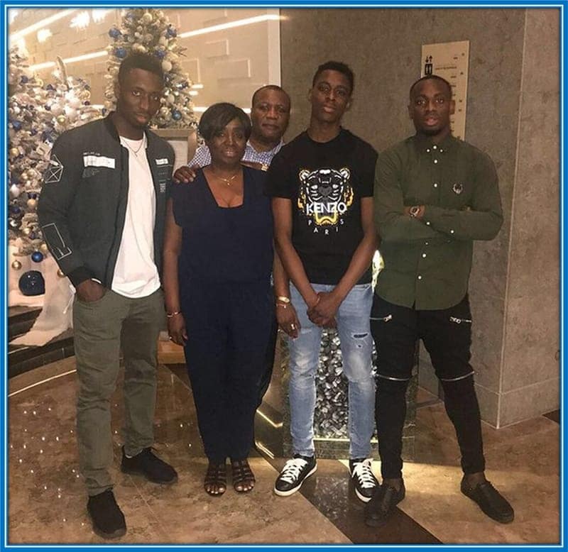 What a beautiful household. Paul-José M'Poku (far-left), Joseé (mid-left), Désiré (centre), Albert (mid-right) and Fabrice (far-right)