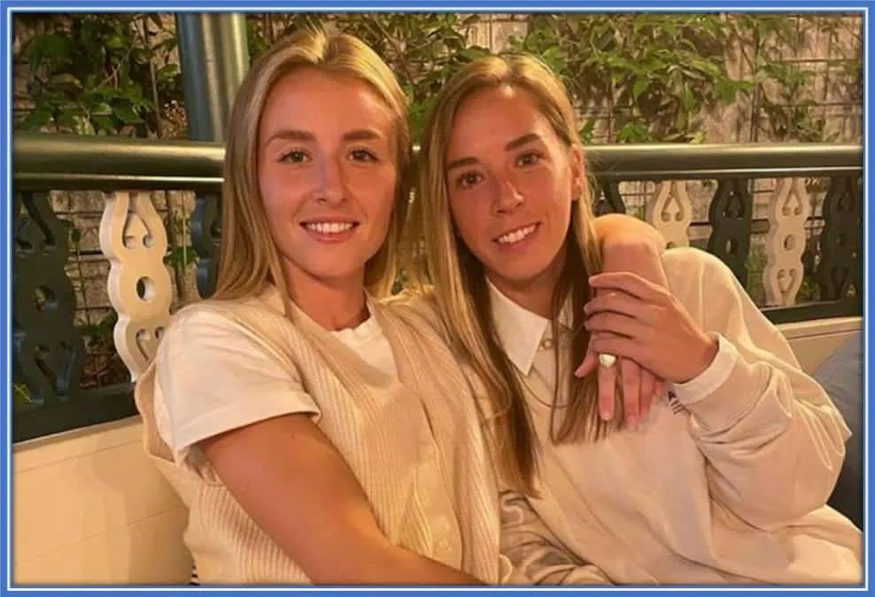 England Lionness captain Leah Williamson (left) and her Arsenal teammate/rumoured partner Jordan Nobbs.